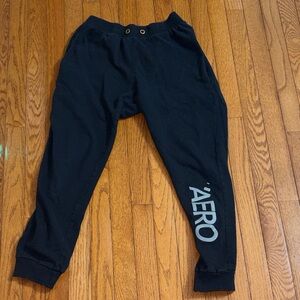 Aeropostale Black Joggers with White Logo